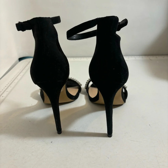 Aldo women’s black velvet crystal embellished strappy stiletto heeled sandals 9 - Picture 5 of 12